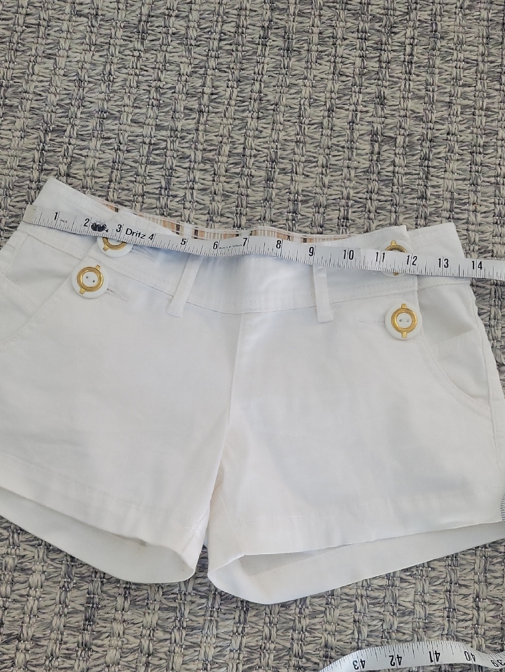 Zanadi White  Sailor Short with Gold Buttons Size 0 - Picture 8 of 10